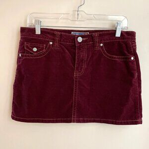 Vintage Y2K Old Navy Velvet Velour Micro Mini Skirt Size 6 Low Rise Stretch Vamp